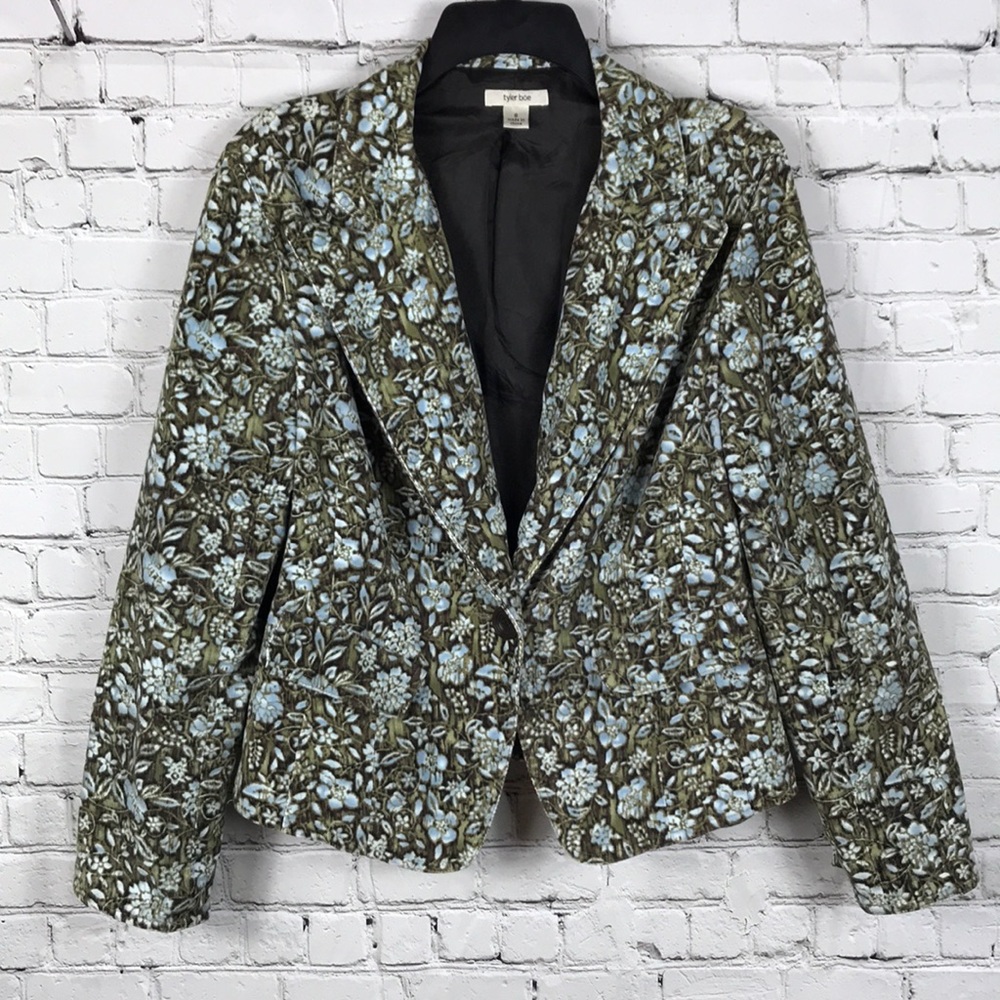 Tyler Boe Sz 8 Floral Corduroy Jacket